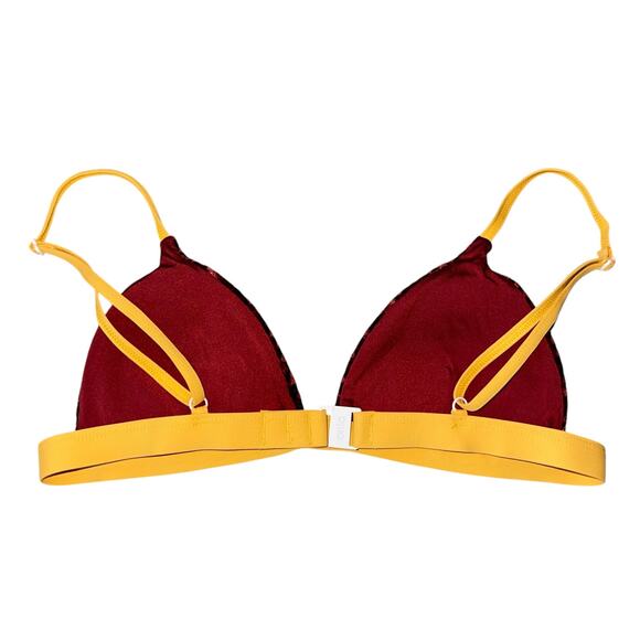 Onia Bikini Swimsuit Velvet Two Piece Laila Marigold Burgundy - Picture 6 of 11